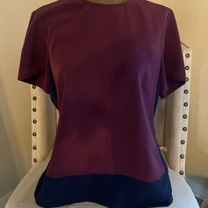 Banana Republic Purple and Navy Women's Blouse